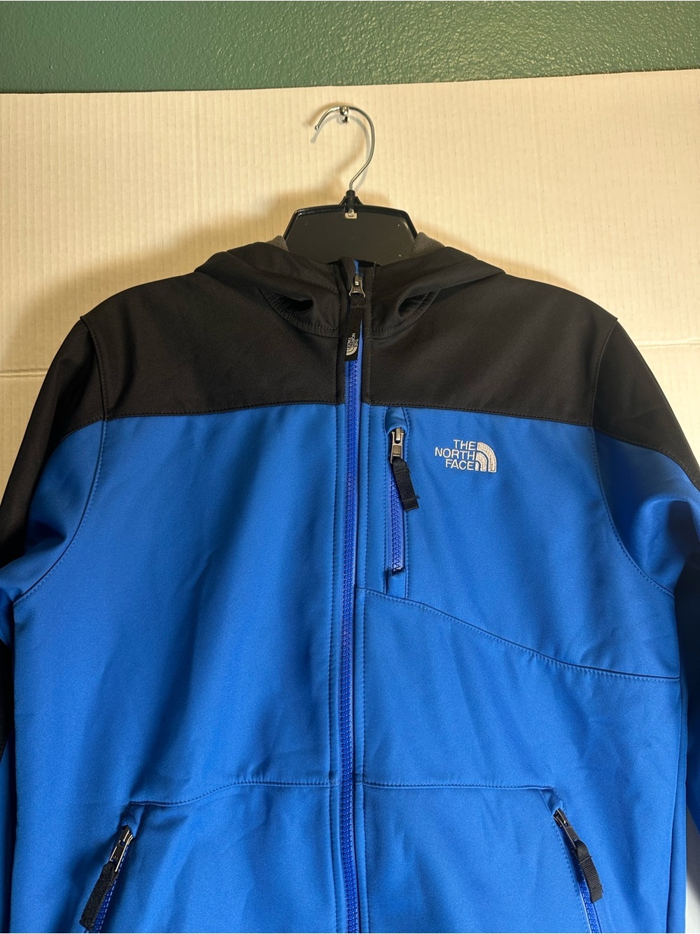 The North Face Blue and Black Kids Performance Softshell Hoodie